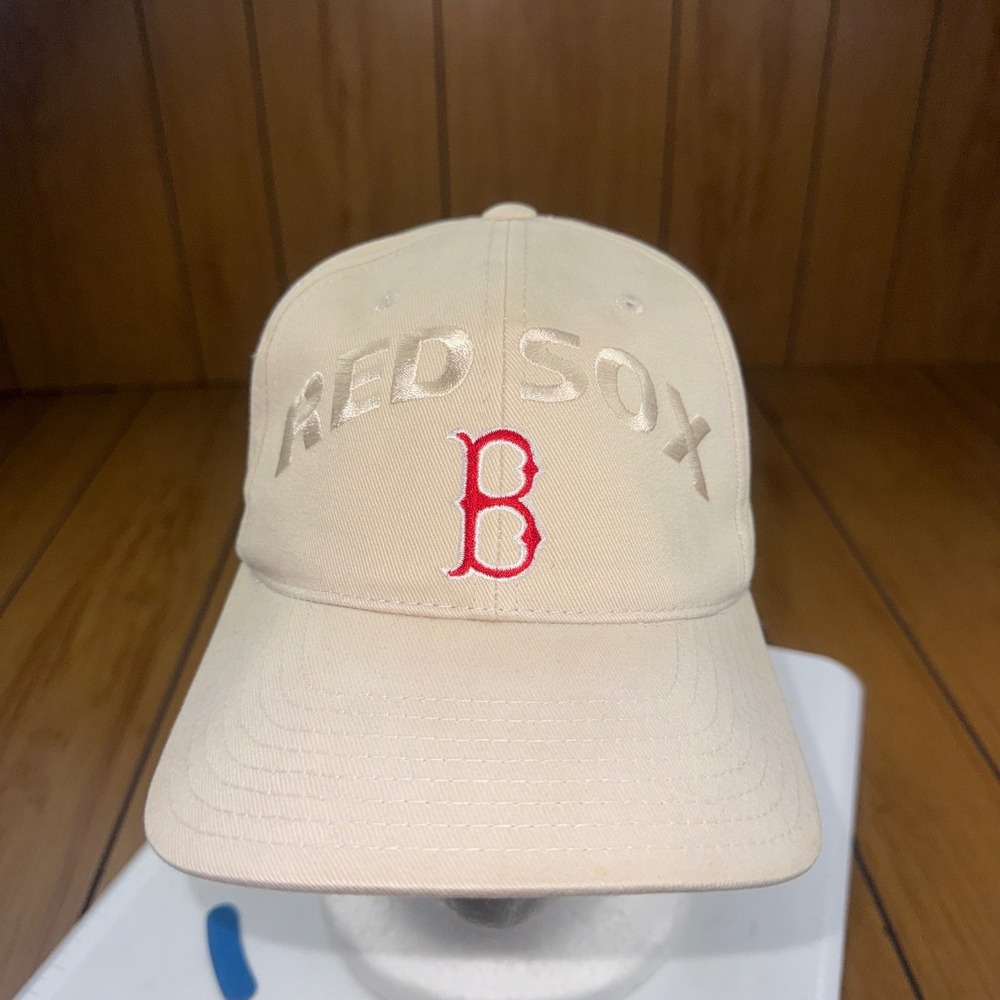 Annco Boston Red Sox MLB Baseball Cap Tan Cream Adjustable Hat 100% Cotton